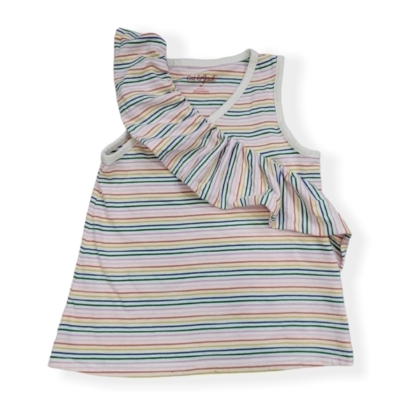 Cat & Jack Rainbow Striped Ruffle Wrap Top - Picture 1 of 4